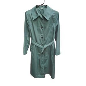Vintage 1970's Alligator Trench Coat Green Size 12 Nesman Cottage Grannycore